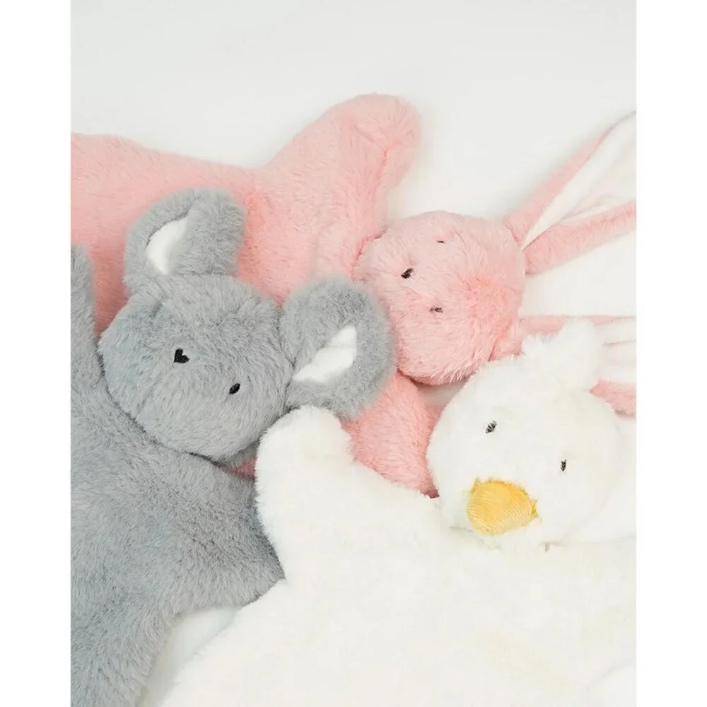 Little Rawr Lovey Soft Toy 12-Inches Pink Bunny, Stuffed Animals for Babies